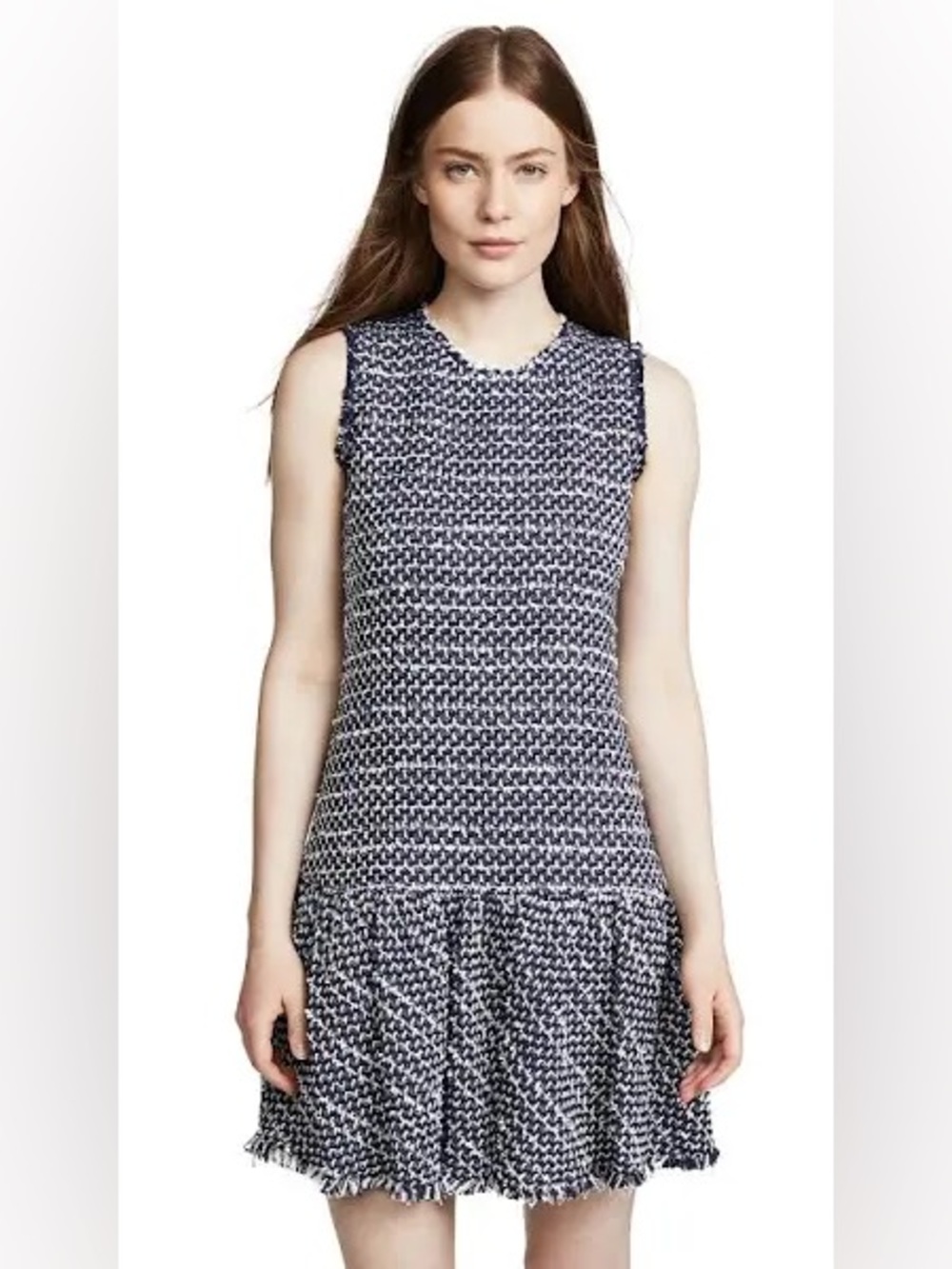 Classic Rebecca Taylor Multi Tweed Blueberry Combo Fit & Flare Dress - Picture 3 of 9